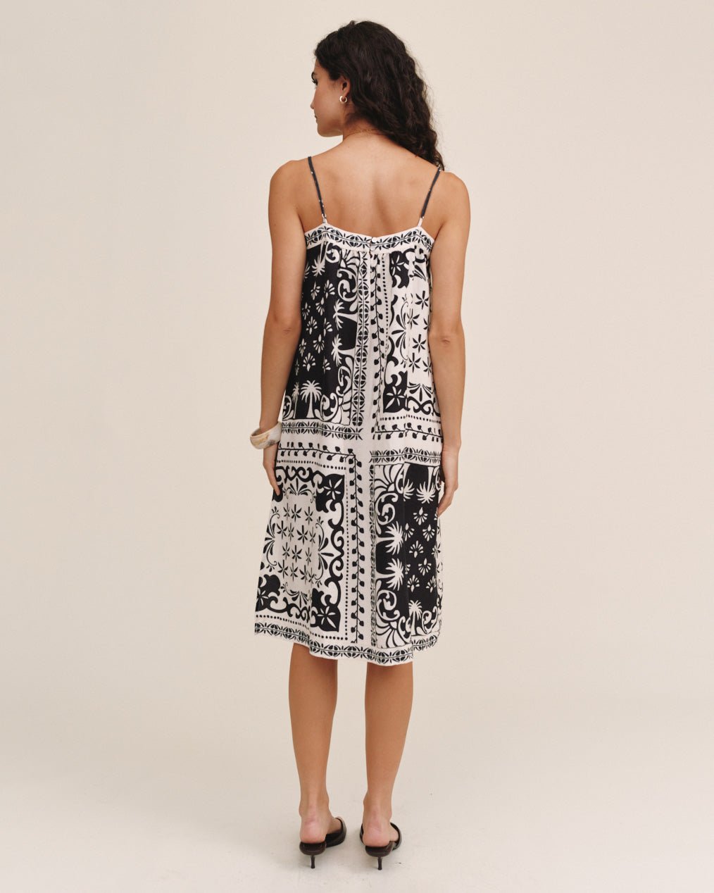 Print Your PostSpaghetti Strap Midi Dress - Tropical Bandana PrintDresses