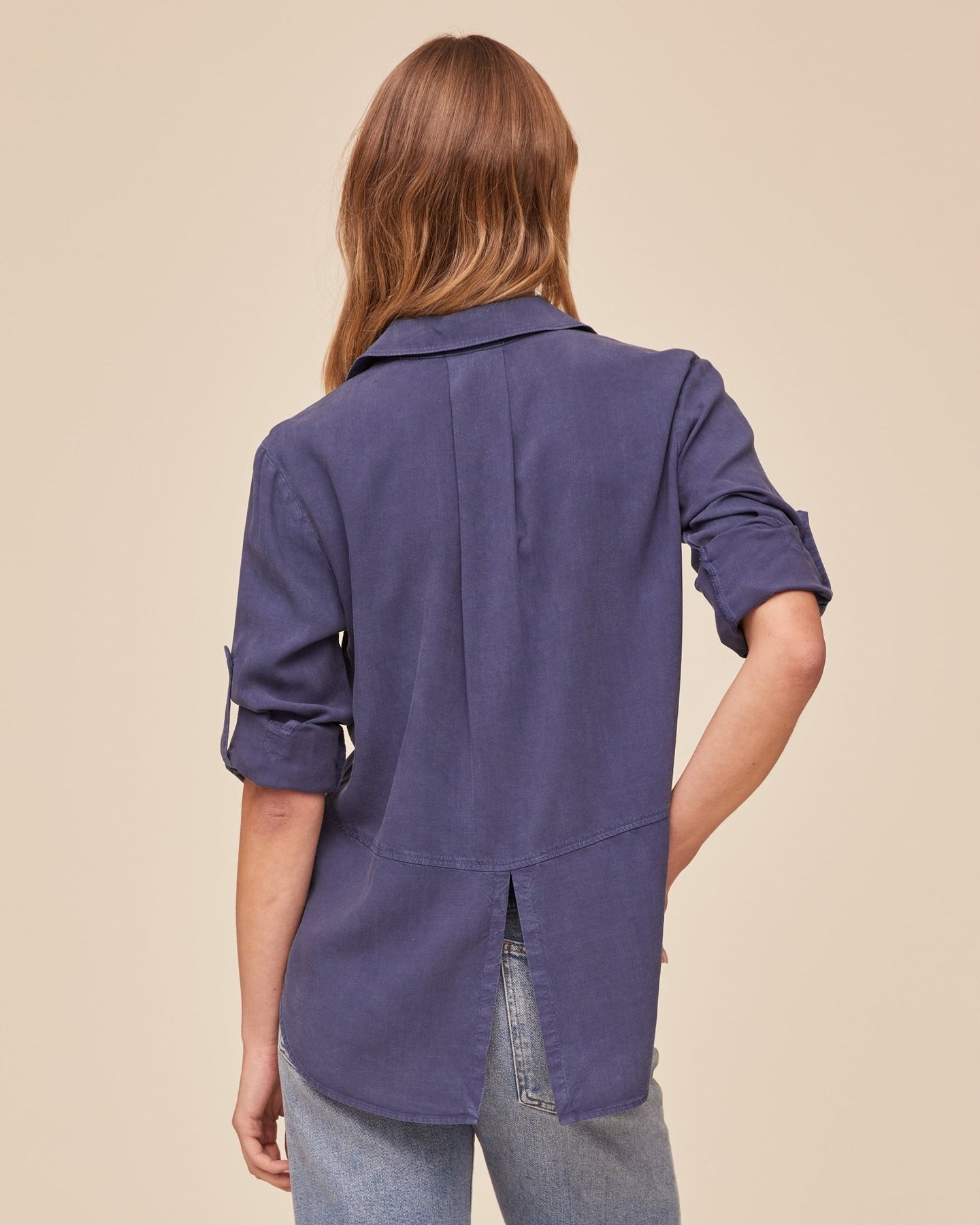 Print Your PostSplit Back Button Down - Midnight SurfTops
