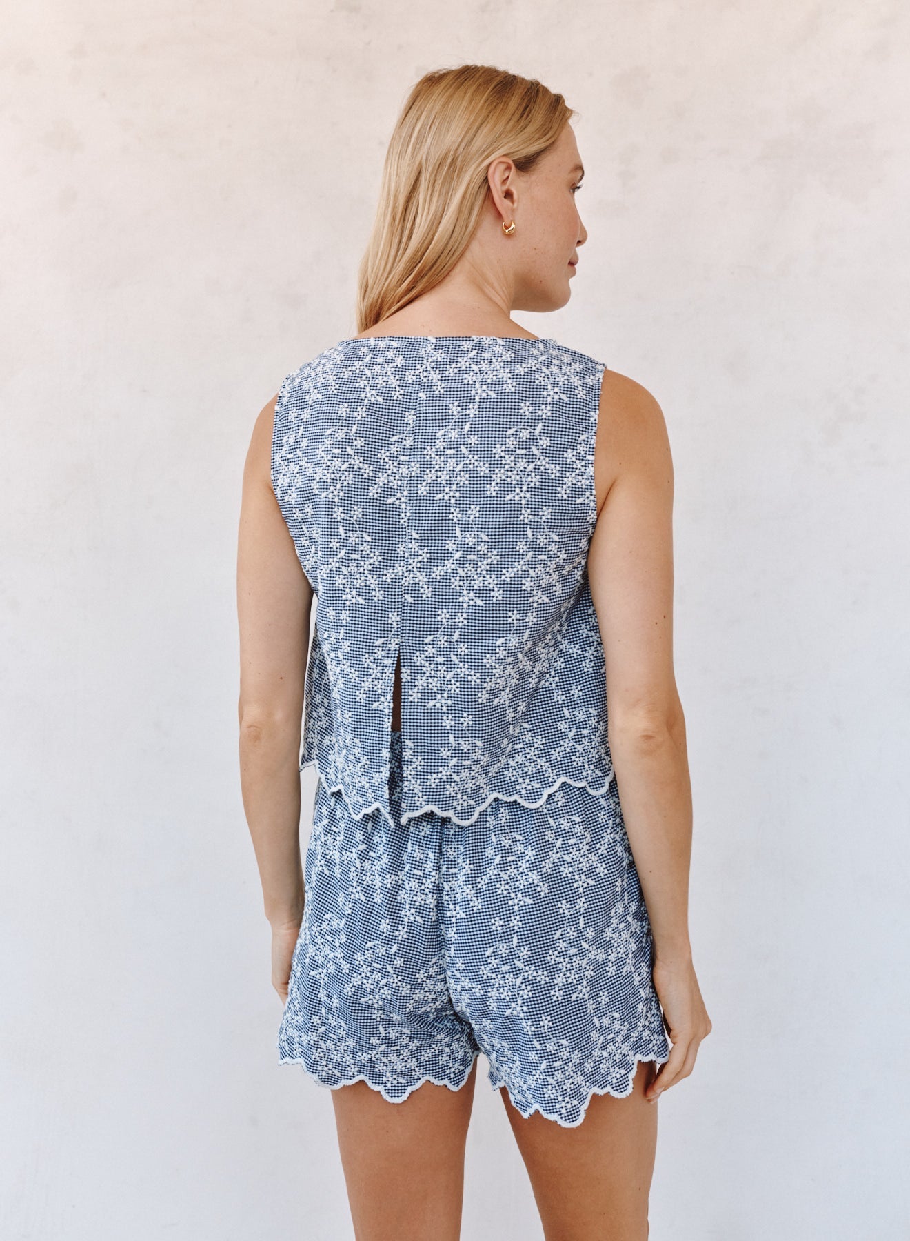 Print Your PostSplit Back Tank - Floral GinghamTops