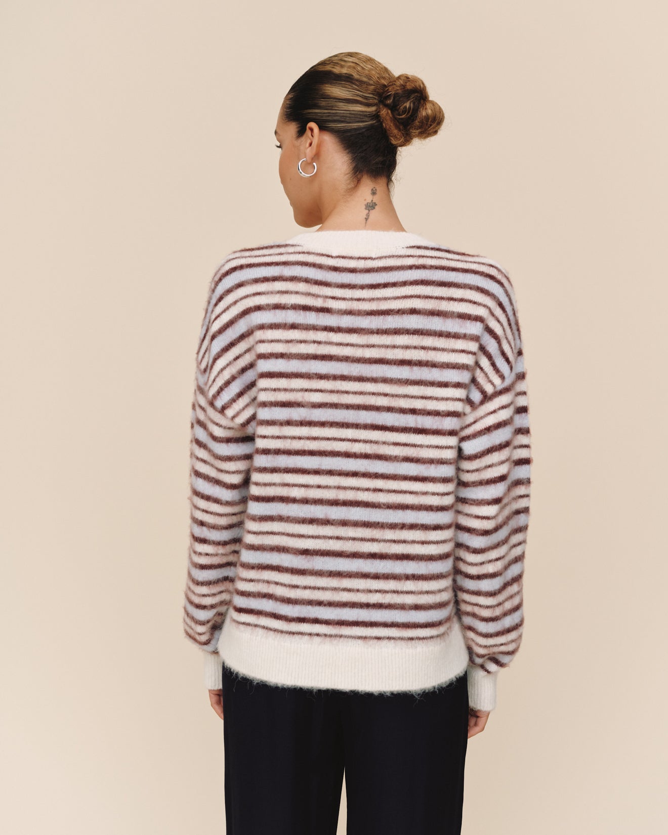 Print Your PostStriped Crew Neck Sweater - Frosty StripeSweaters
