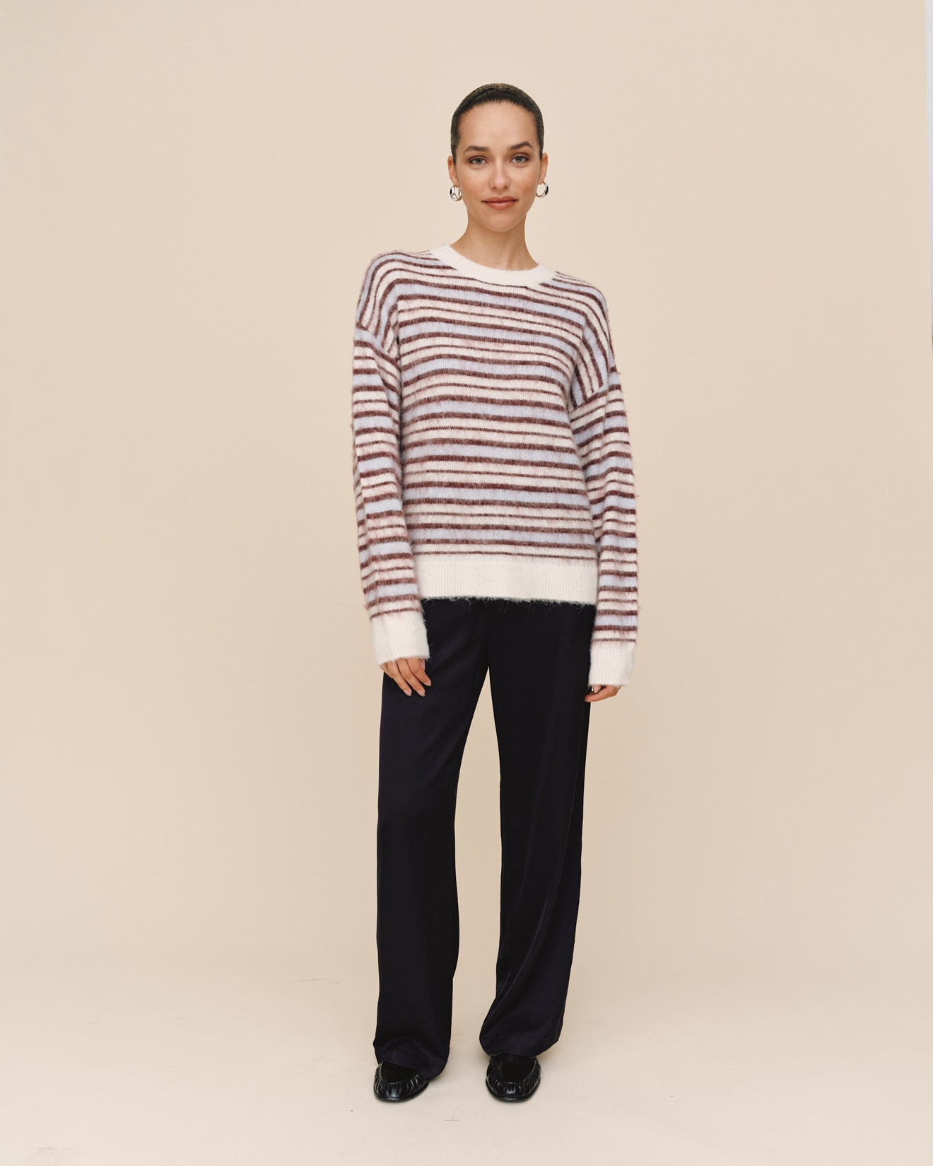 Print Your PostStriped Crew Neck Sweater - Frosty StripeSweaters