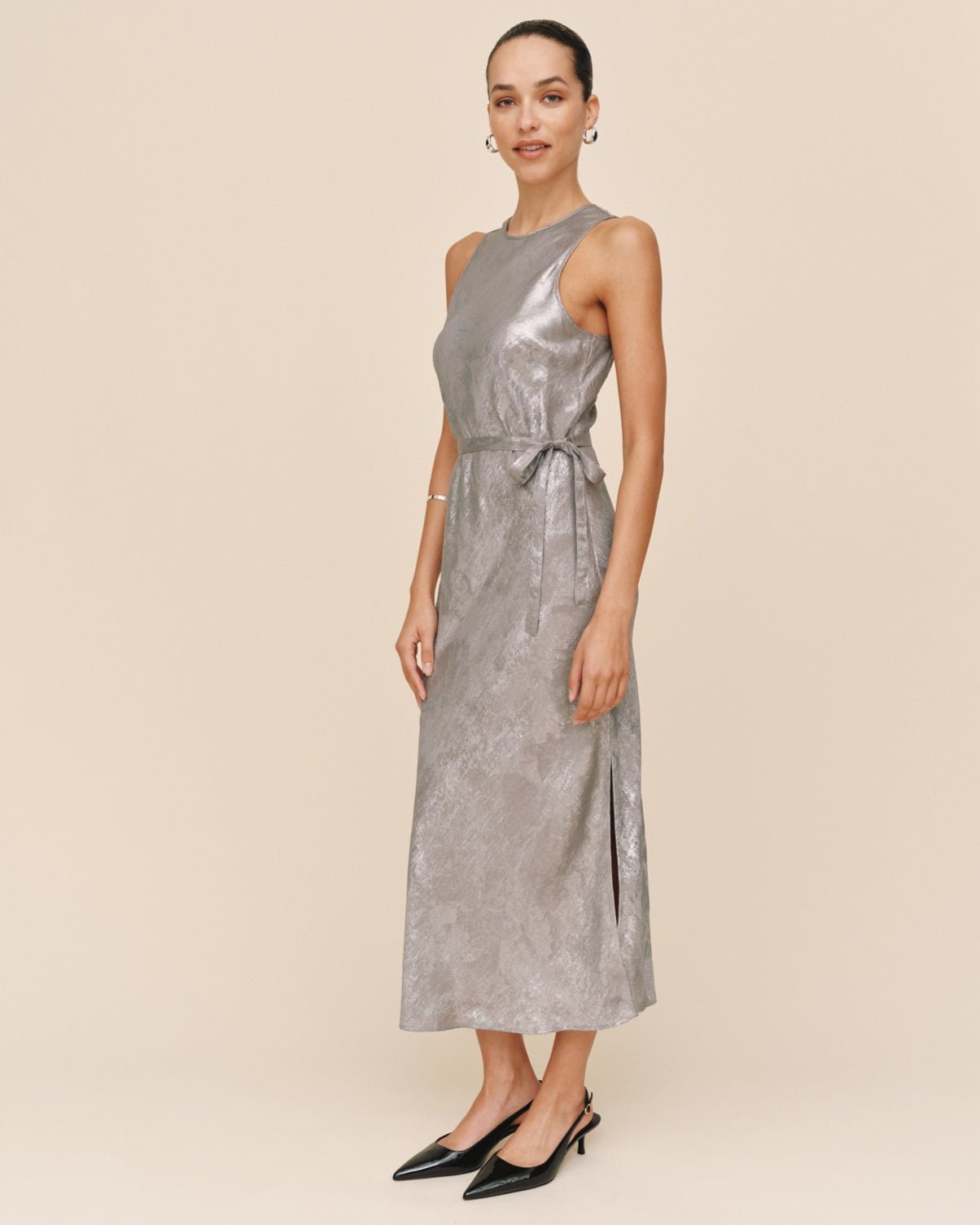 Print Your PostTank Slip Dress - Silver Distress FoilDresses