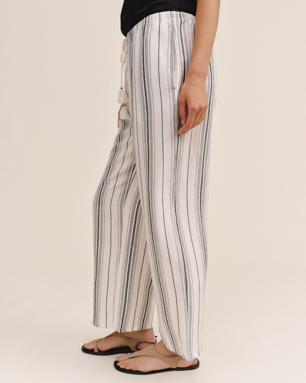 Print Your PostTassel Cord Drawstring Crop - Boardwalk StripePants