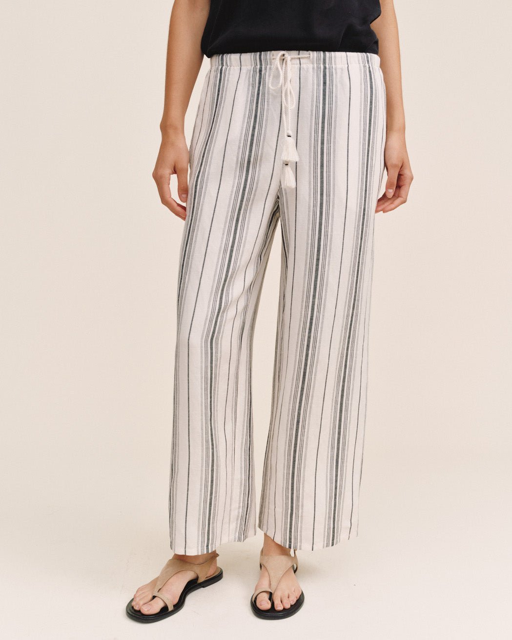 Print Your PostTassel Cord Drawstring Crop - Boardwalk StripePants