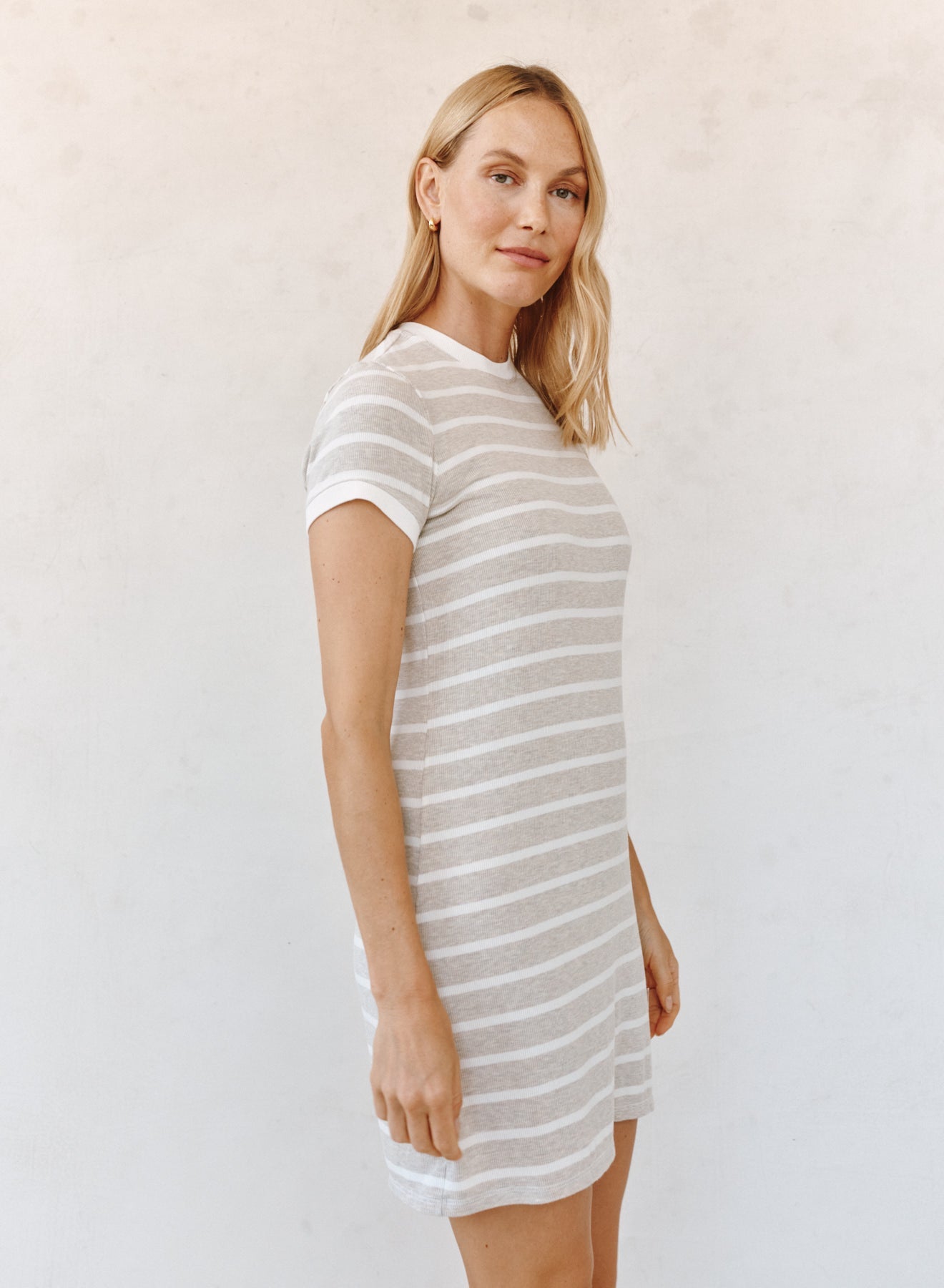 Print Your PostTee Shirt Dress - Sand StripeDresses