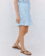 Print Your PostTiered Mini Skirt - Blue Ditsy Floral PrintSkirts