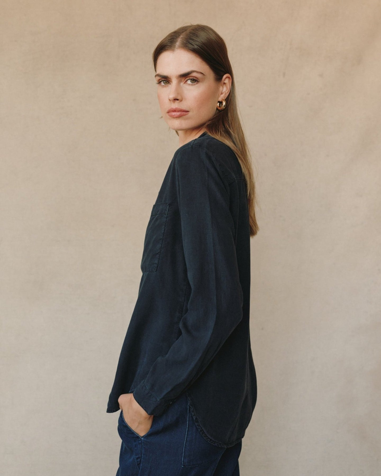 Print Your PostTwo Pocket Classic Button Down - Vintage BlackTops