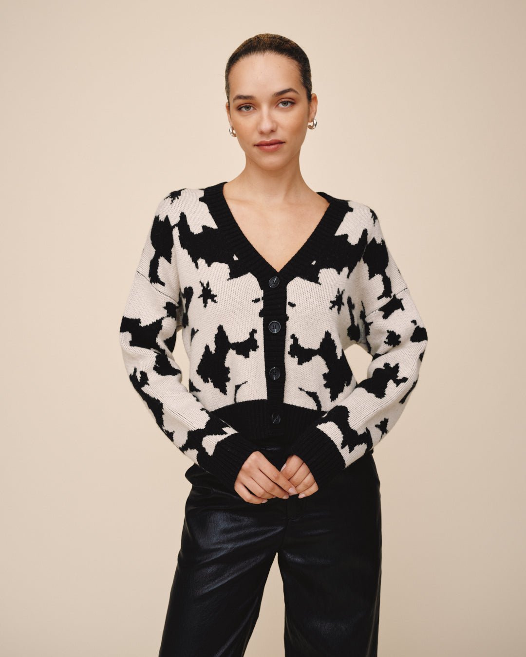 Print Your PostV Neck Cardigan - Floral DazeTops