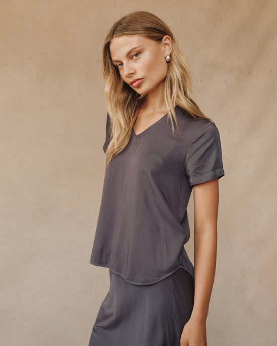 Print Your Post V Neck Tee - Galaxy Smoke