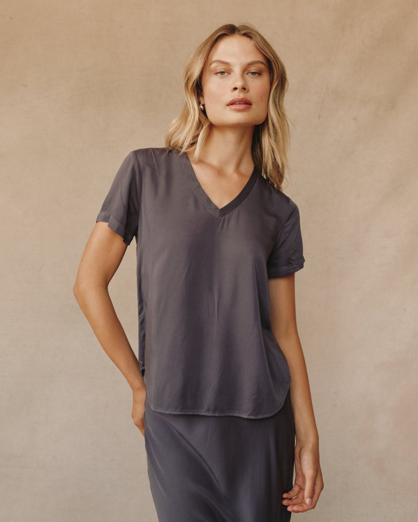 Print Your PostV Neck Tee - Galaxy SmokeTops