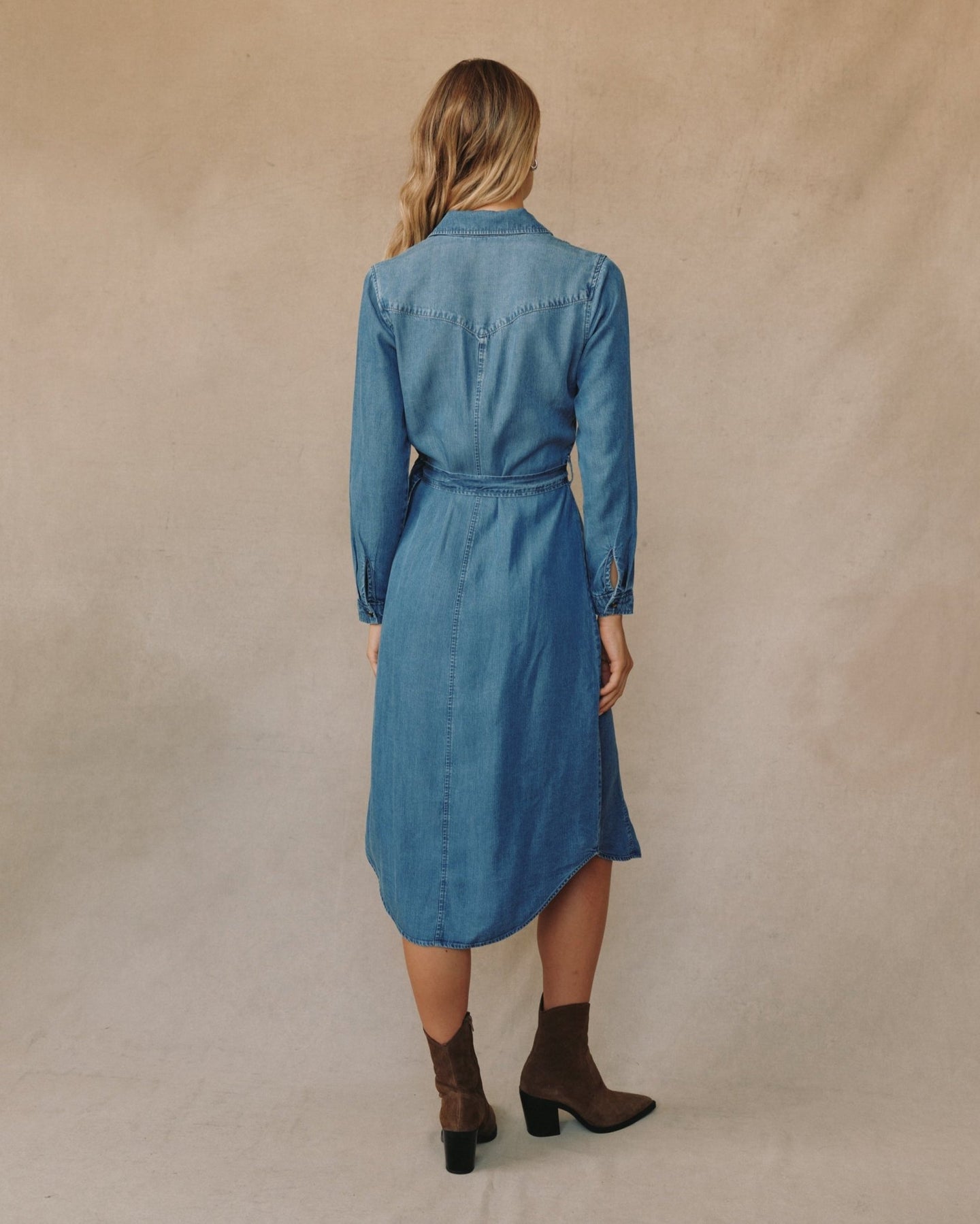 Print Your PostWestern Yoke Midi Dress - Skyline Spray WashTops
