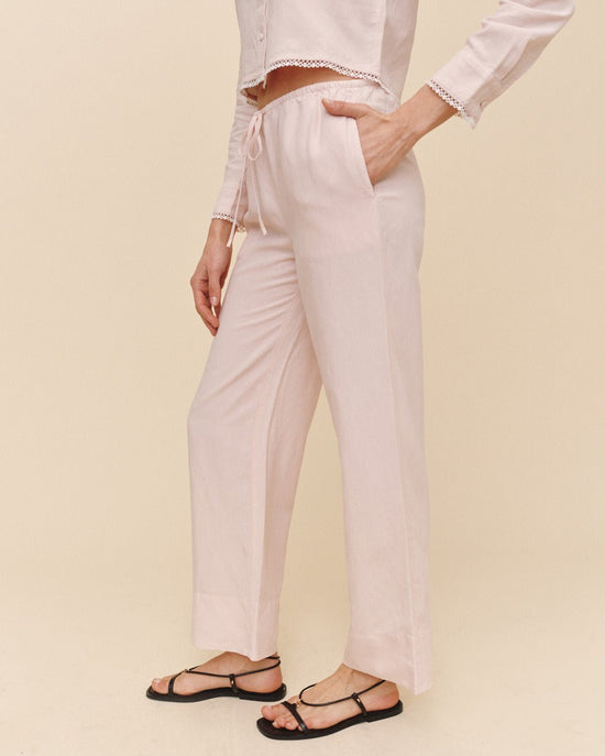Print Your Post Wide Hem Drawstring Pant - Ballet Pink View 2