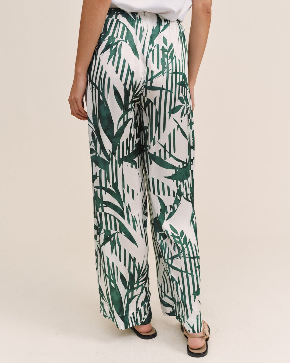 Print Your PostWide Leg With Wide Hem - Palm Paradise PrintPants
