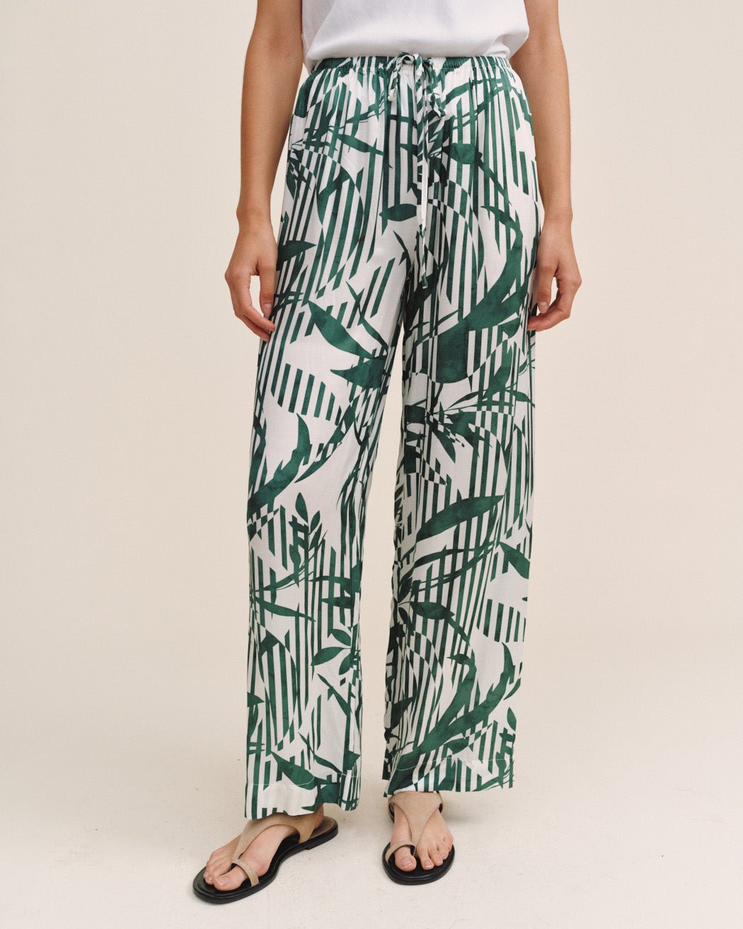Print Your PostWide Leg With Wide Hem - Palm Paradise PrintPants