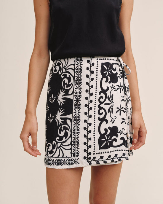 Print Your Post Wrap Skirt With Sash - Tropical Bandana Print